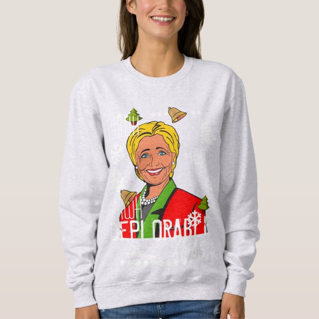 Hillary Clinton röd ful jultröja Tröja (Framsida)