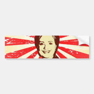 HILLARY CLINTON RÖD HEAD.png Bildekal