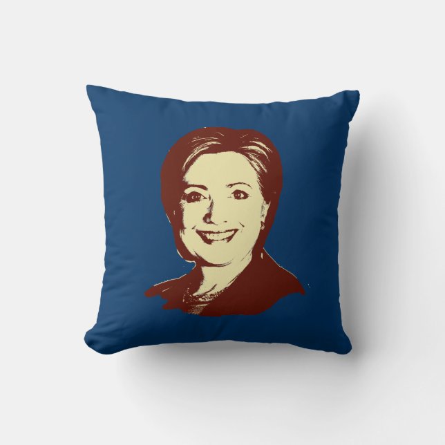 HILLARY CLINTON RÖTT HUVUD KUDDE (Framsida)