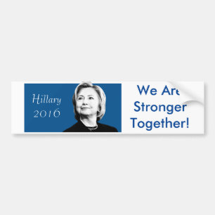 Hillary Clinton starkare tillsammans bildekal
