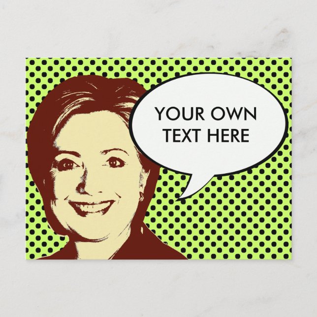 HILLARY CLINTON TALK BUBBLE VYKORT (Framsida)