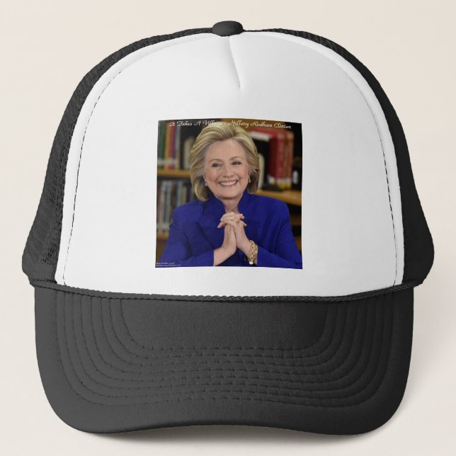 Hillary Clinton tar en bygift Truckerkeps (Framsida)