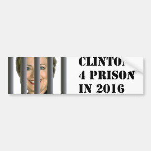 Hillary Clinton till fängelse 2016 Bildäckslapp Bildekal