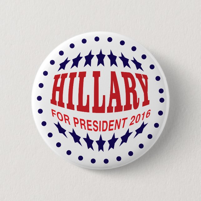Hillary Clinton till president 2016 Pinback Button Knapp (Framsida)