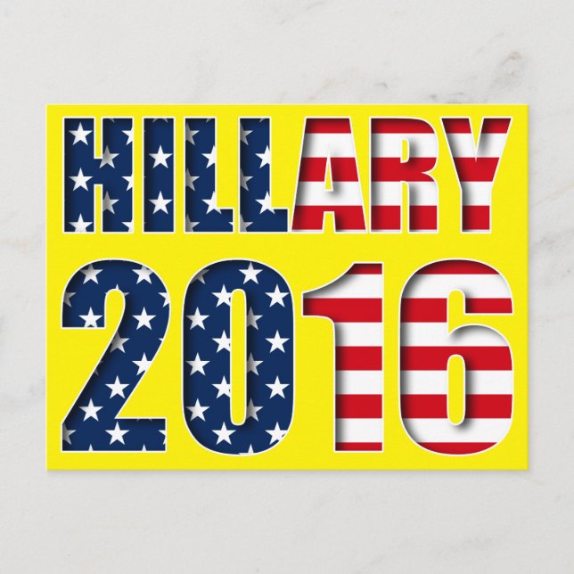 Hillary Clinton till president 2016 vykort (Framsida)