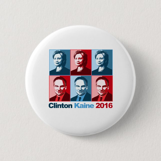 Hillary Clinton Tim Kaine 2016 Knapp (Framsida)