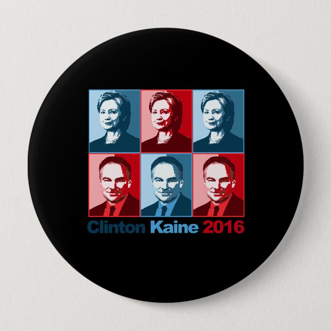 Hillary Clinton Tim Kaine 2016 - kvarterkonst - Knapp (Framsida)
