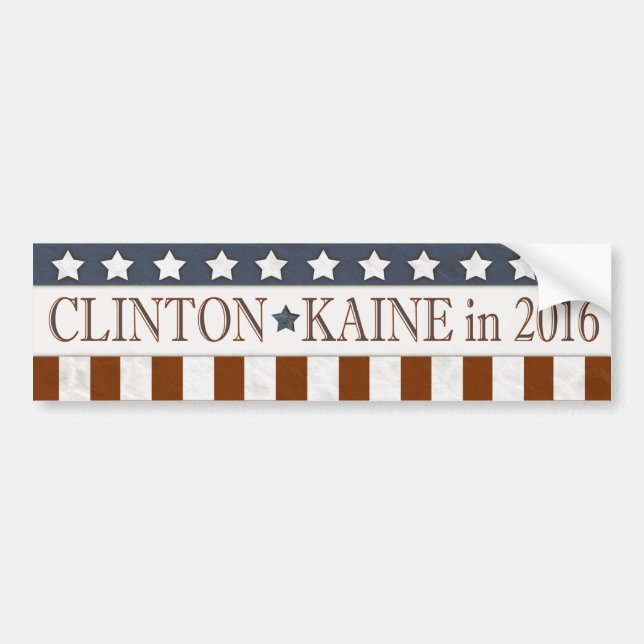 Hillary Clinton Tim Kaine 2016 Stars Rand Bildekal (Framsidan)