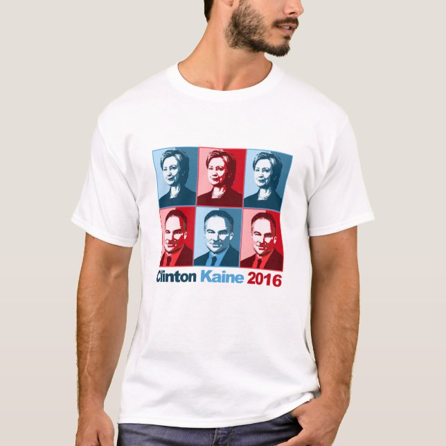 Hillary Clinton Tim Kaine 2016 Tee (Framsida)