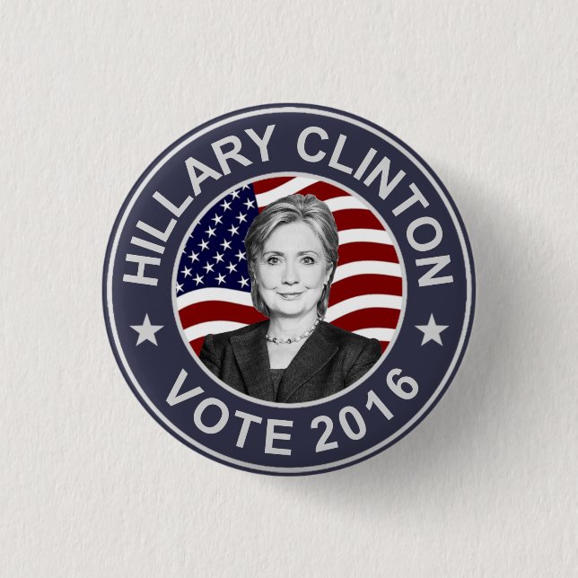 Hillary Clinton US flagga Knapp (Framsida)