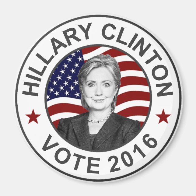 Hillary Clinton US Flagga Magnet (Framsidan)