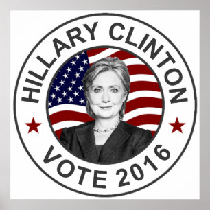 Hillary Clinton US flagga Poster