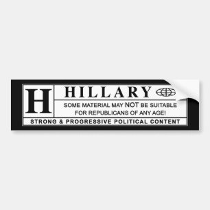 Hillary Clinton varningsetikett Bildekal