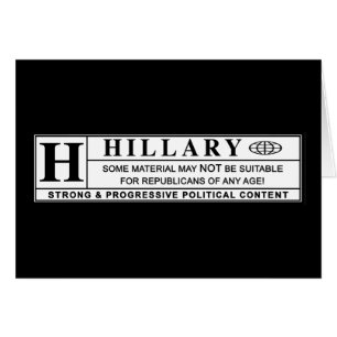 Hillary Clinton-varningsmärkning Hälsningskort
