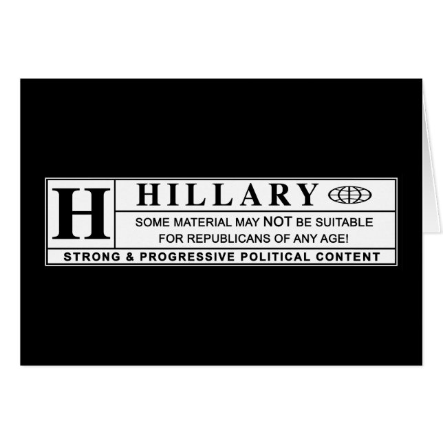 Hillary Clinton-varningsmärkning Hälsningskort (Framsidan Horizontal)