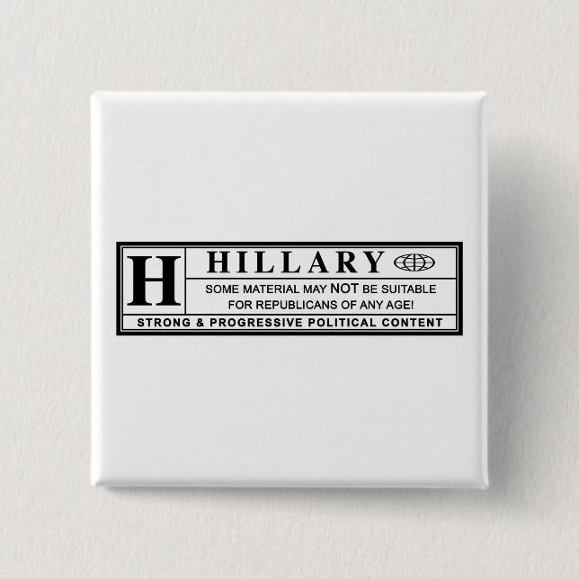 Hillary Clinton-varningsmärkning Knapp (Framsida)