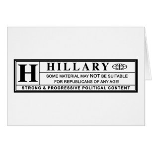 Hillary Clinton-varningsmärkning OBS Kort