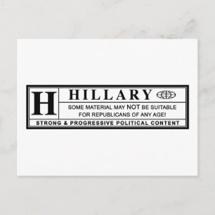 Hillary Clinton-varningsmärkning Vykort