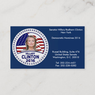 Hillary Clinton visitkortar Visitkort