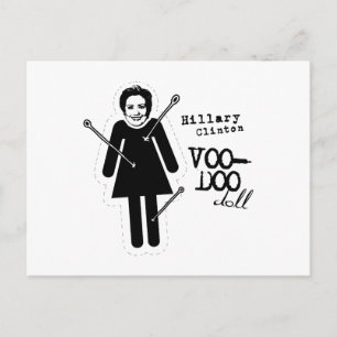 Hillary Clinton VooDoo Doll Vykort