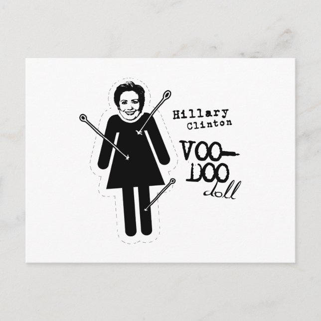 Hillary Clinton VooDoo Doll Vykort (Framsida)