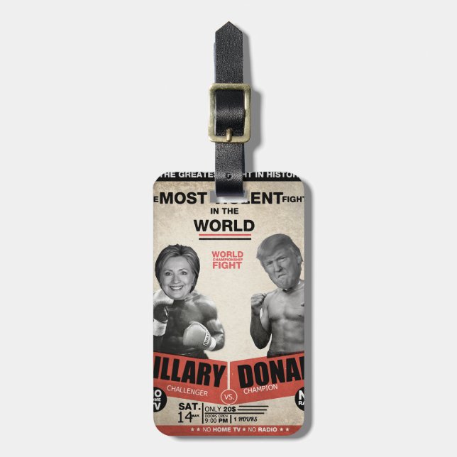 Hillary Clinton vs. Donald Trump 2016 Bagagebricka (Vertikal Framsida)