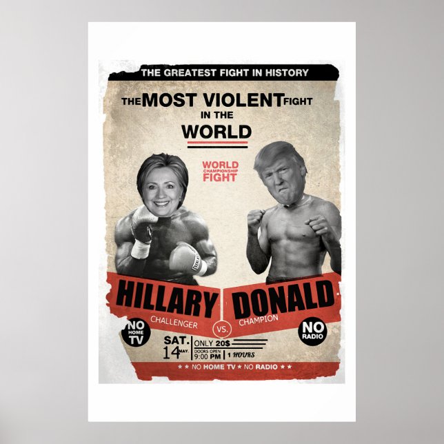 Hillary Clinton vs. Donald Trump 2016 Poster (Framsidan)