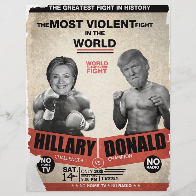 Hillary Clinton vs. Donald Trump 2016 Reklamblad (Framsidan)