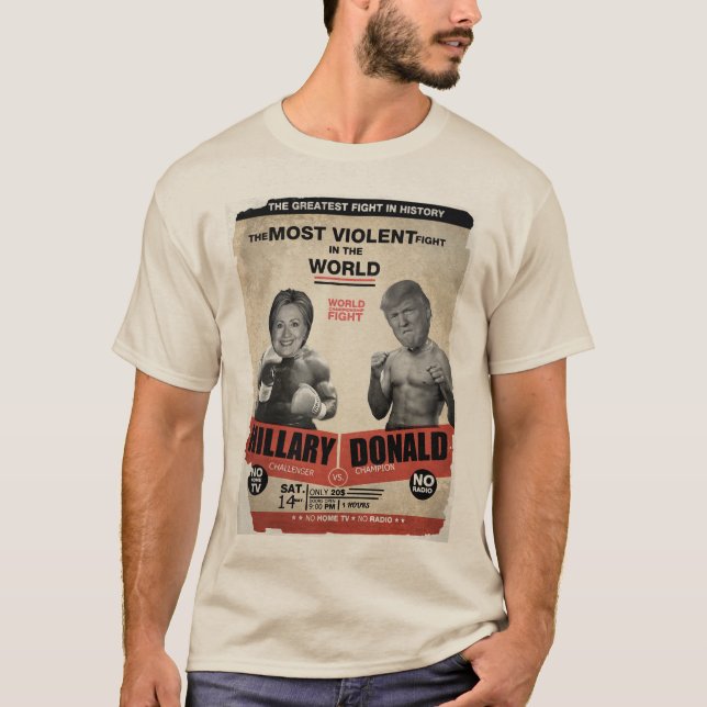 Hillary Clinton vs Donald Trump T-shirt Funny (Framsida)