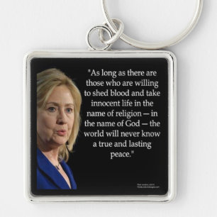 Hillary Clintons blodreligionscitat Fyrkantig Silverfärgad Nyckelring