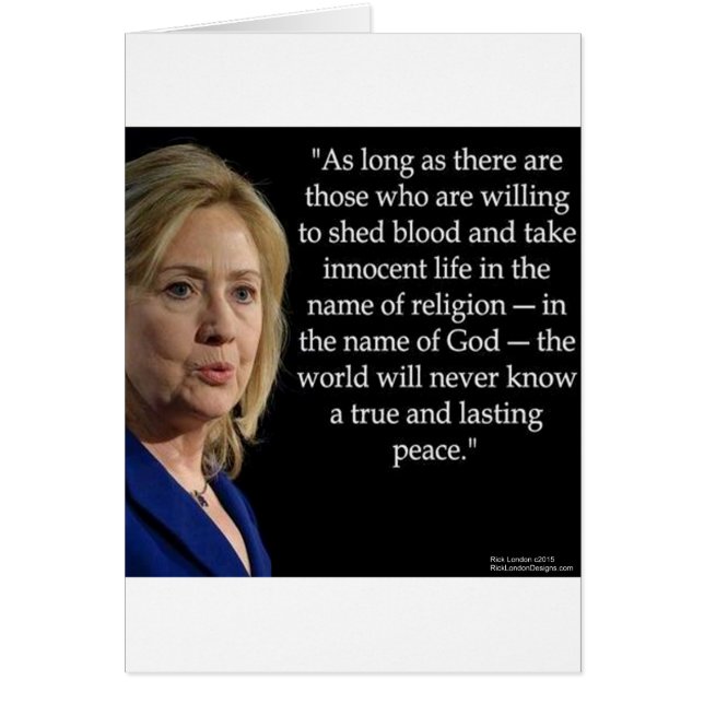 Hillary Clintons blodreligionscitat Hälsningskort (Framsidan)