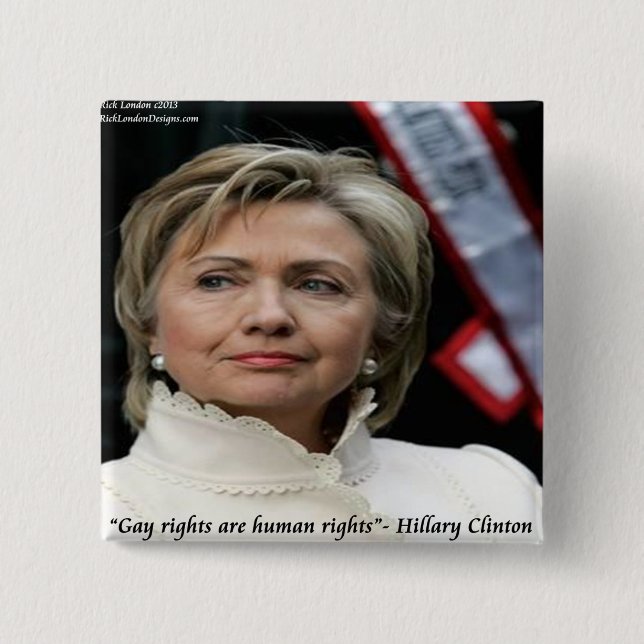 Hillary Clintons Citat om HBTQ-rättigheter Knapp (Framsida)