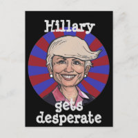 Hillary får desperat-Trumf hår den roliga vykortet