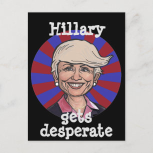 Hillary får desperat-Trumf hår den roliga vykortet Vykort