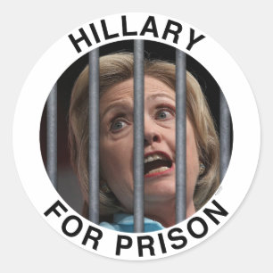 Hillary för fängelse runt klistermärke