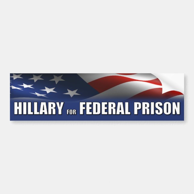Hillary för federalt fängelse bildekal (Framsidan)