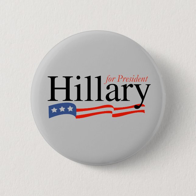 Hillary för president knäppas knapp (Framsida)