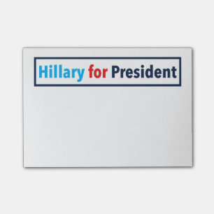 Hillary för president (välj din egna färg), post-it block