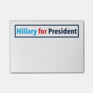 Hillary för president (välj din egna färg), post-it block