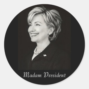 Hillary Fru President Sticker Runt Klistermärke