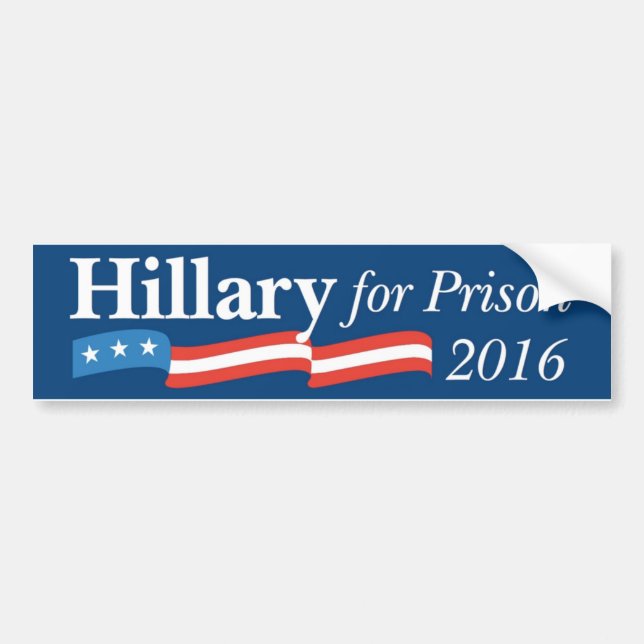 Hillary i fängelse 2016 Kampanjdekal Bildekal (Framsidan)