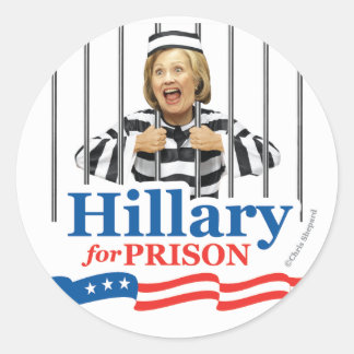 HILLARY I FÄNGELSE! Lås In Henne! VIRAL STOR 3 TUM Runt Klistermärke