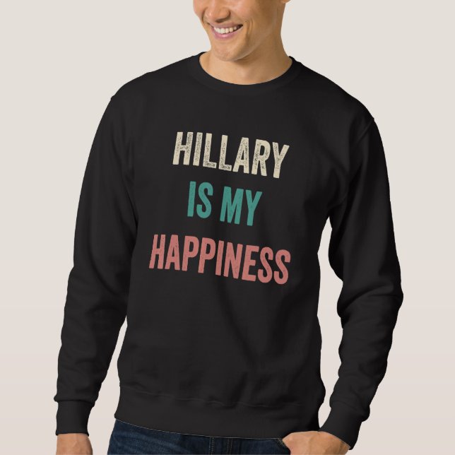 Hillary Is My Happiness Lång Ärmad Tröja (Framsida)