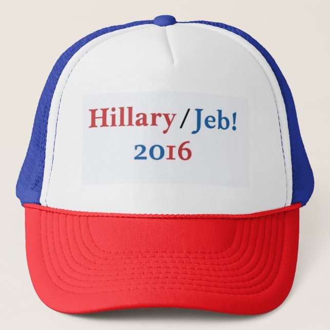 Hillary/Jeb hatt 2016 Truckerkeps (Framsida)