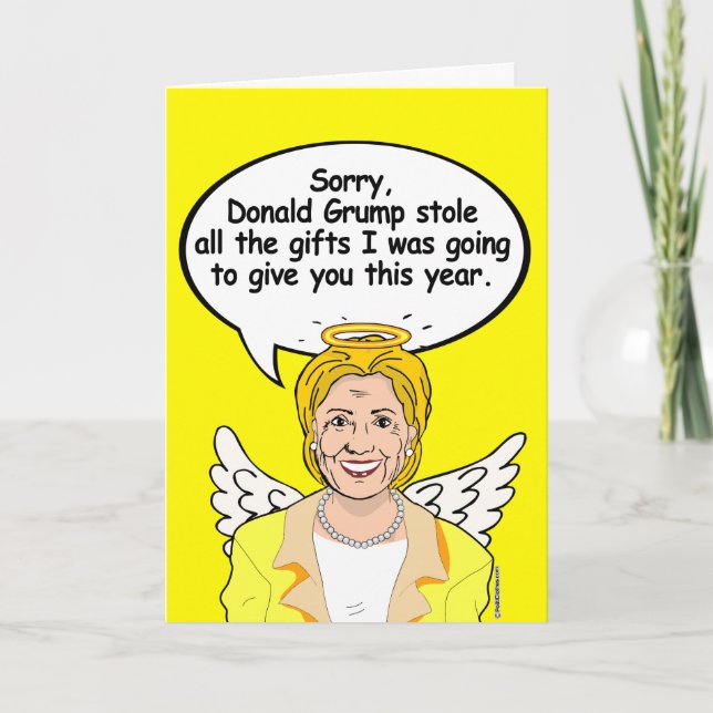 Hillary-julgelkortet - Grump stal alla Helgkort (Framsida)