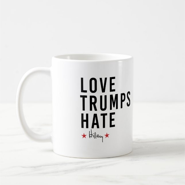 Hillary - Kärlek Besegrar Hat - Kaffemugg (Vänster)