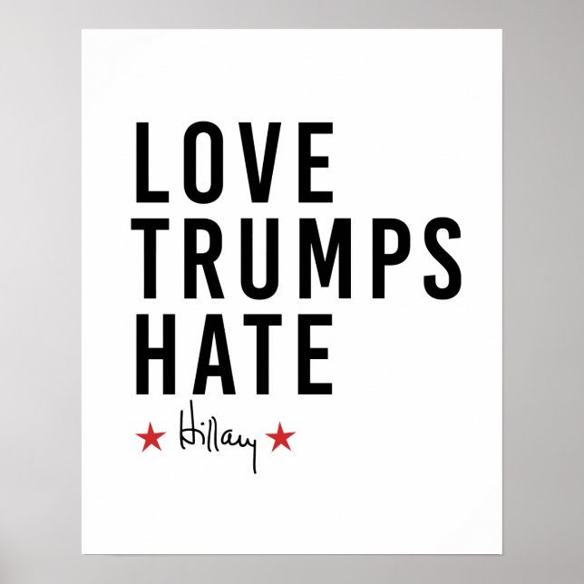 Hillary - Kärlek Trumps Hate - Poster (Framsidan)