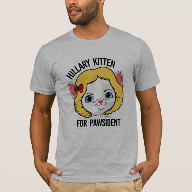 Hillary kattunge för Pawsident T-shirt (Framsida)