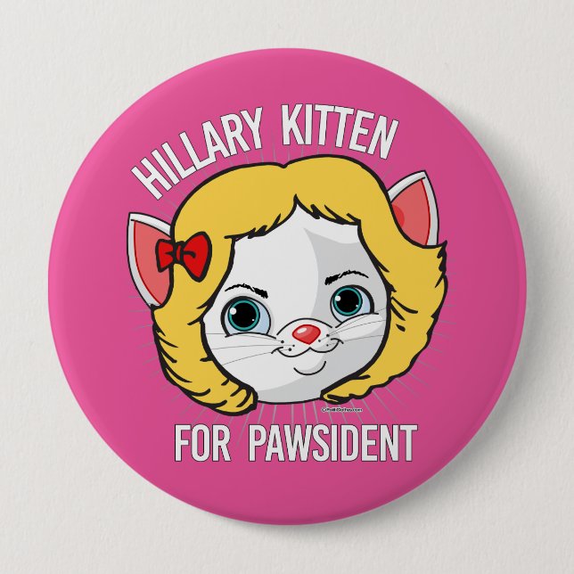 Hillary Kitten för Pawsident Knapp (Framsida)