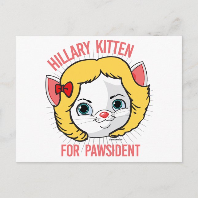 Hillary Kitten för Pawsident Vykort (Framsida)